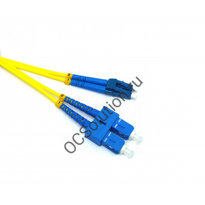 Шнур оптический ШОС-2х3,0-2LC/UPC-2SC/UPC-SM-1м